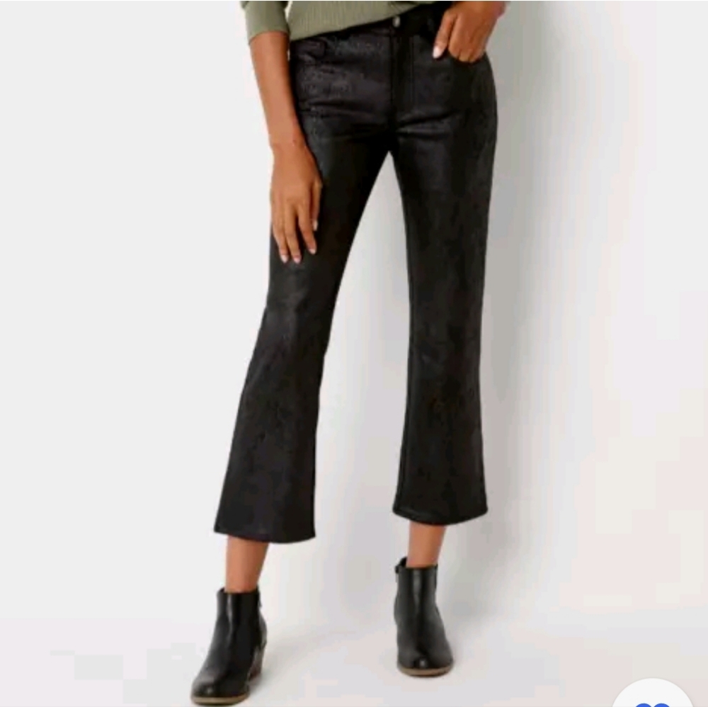 Frye and Co. Bootcut black trouser regular fit with faux suede look Size 2